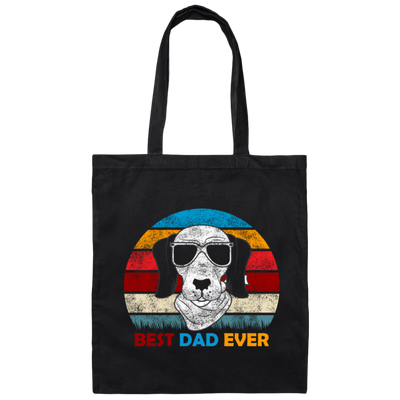 Funny Dog Gift, Retro Sunrise, Retro Tone, Dog Dad Lover Gift Canvas Tote Bag