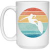 Surfing Distressed Beach, Vintage Surfer, Retro Surf White Mug