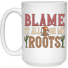 Blame It All My Roots, Retro Cowboy, Rodeo Cowboy White Mug