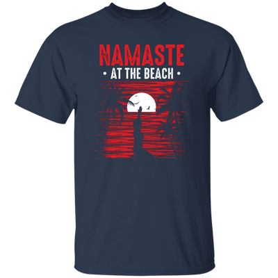 Namaste At The Beach, Retro Yoga, Yoga On Seaside Unisex T-Shirt