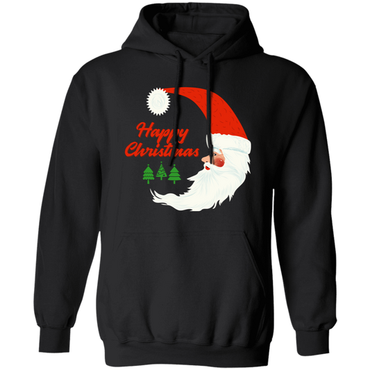 Happy Christmas, Santa In Moon, Christmas Tree, Merry Christmas, Trendy Christmas Pullover Hoodie