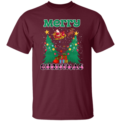 Santa Claus With Reindeer, Cute Santa Claus, Santa I Flying, Merry Christmas, Trendy Christmas Unisex T-Shirt