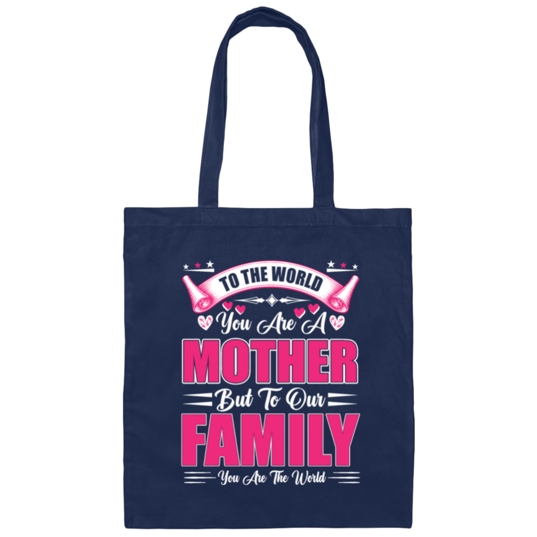 Mother's Day Gifts, To The World You Are A Mother, But To Our Family You Are The World Canvas Tote Bag