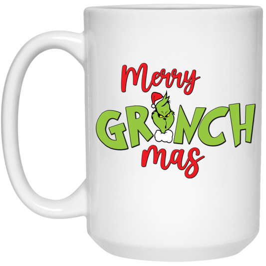 Merry Grinch-mas, Trendy Grinchmas, Grinch Christmas, Merry Christmas, Trendy Christmas White Mug