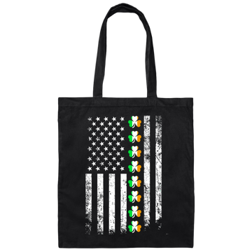 Love Irish Day Patrick Day American Flag Usa Lover Shamrock Canvas Tote Bag