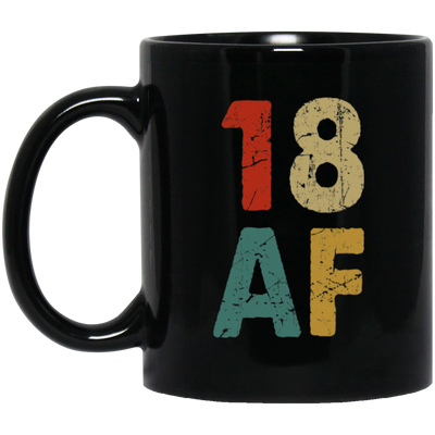 18th Birthday Gift Idea, Retro 18th Gift, Best Of 18th, 18 Vintage, Love 18 Black Mug