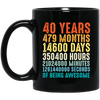 40 Years Of Being Awesome, Retro 40th Birthday, Love 40th Birthday Gift Black Mug