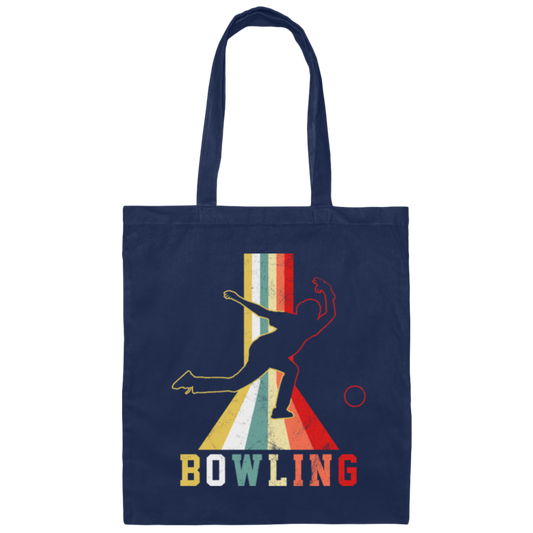 Colorful Bowling, Sporty Retro, Boy Gift, Bowling Lover Gift Canvas Tote Bag