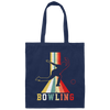 Colorful Bowling, Sporty Retro, Boy Gift, Bowling Lover Gift Canvas Tote Bag