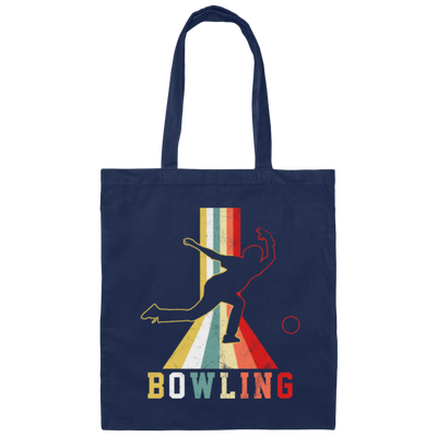 Colorful Bowling, Sporty Retro, Boy Gift, Bowling Lover Gift Canvas Tote Bag