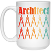 Architecture Student, Architect Compass Retro, Love Math, Love Compass White Mug