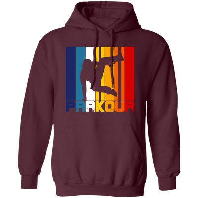 Retro Parkour Jumping, Birthday Gift, Free Running, Climbing Movement Pullover Hoodie