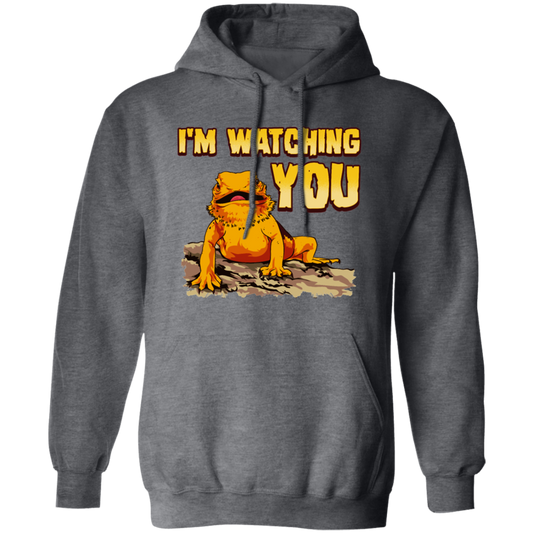 Bearded Dragons, I Am Watching You, Gold Frog, Frog Watching You Pullover Hoodie