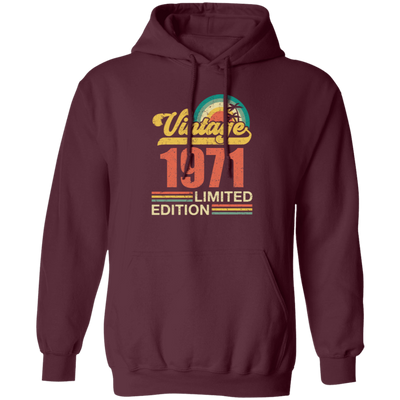 Hawaii 1971 Gift, Vintage 1971 Limited Gift, Retro 1971, Tropical Style Pullover Hoodie