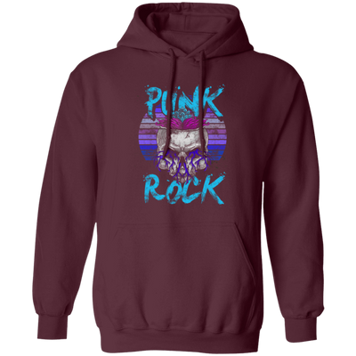 Music Rock, Skull Punks, Skeleton Lover, Punkrocker Gift, Best Rock Gift Pullover Hoodie