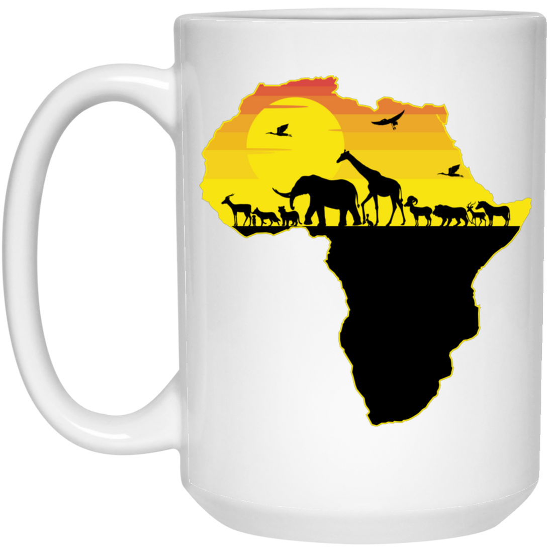 Animal In Africa, Love Animal, Love Africa, Africa Shape White Mug