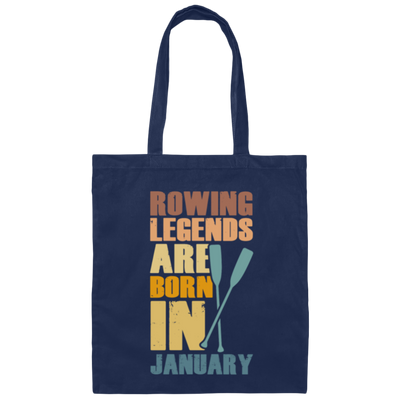 Rowing Lover Legends Are Born In January Retro Rowing Canvas Tote Bag