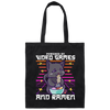 Ramen Anime Cat, Powered By Video Games Canvas Tote Bag
