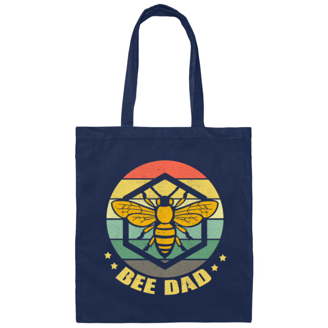 Retro Bee Dad Beekeeper, Beekeeping Honey Bees Canvas Tote Bag