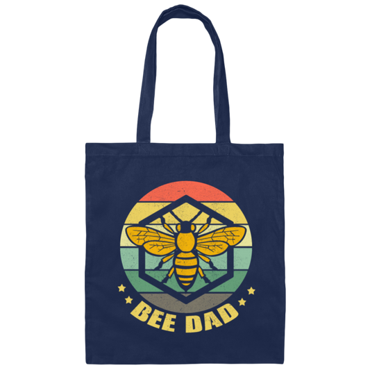 Retro Bee Dad Beekeeper, Beekeeping Honey Bees Canvas Tote Bag