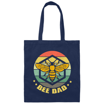 Retro Bee Dad Beekeeper, Beekeeping Honey Bees Canvas Tote Bag