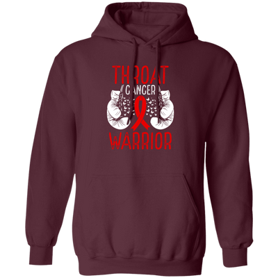 Colon Cancer Gift, Warrior Awareness, Ribbon And Gloves, Throat Cancer Pullover Hoodie