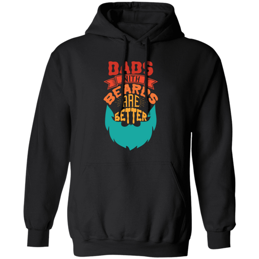 Dad With Beards Are Better, Retro Dad, Father_s Day Gifts Pullover Hoodie