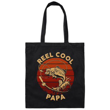 Cool Papa Love Fishing, Ocean Papa, Retro Gift For Papa, Love Fishing Canvas Tote Bag