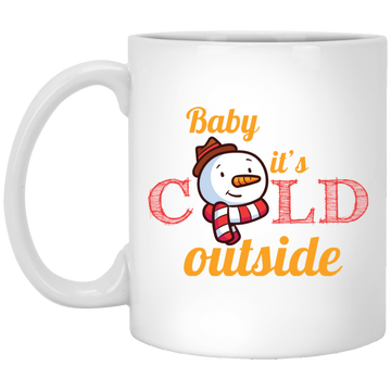 Baby It's Cold Outside, Snowman Christmas, Funny Snowman, Merry Christmas, Trendy Christmas White Mug