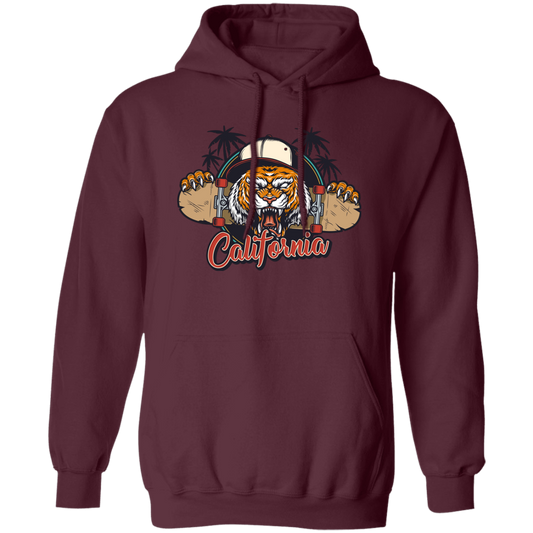 Tiger In California, California Beach, California Island Pullover Hoodie