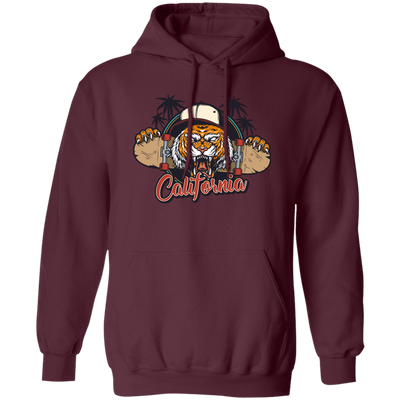 Tiger In California, California Beach, California Island Pullover Hoodie