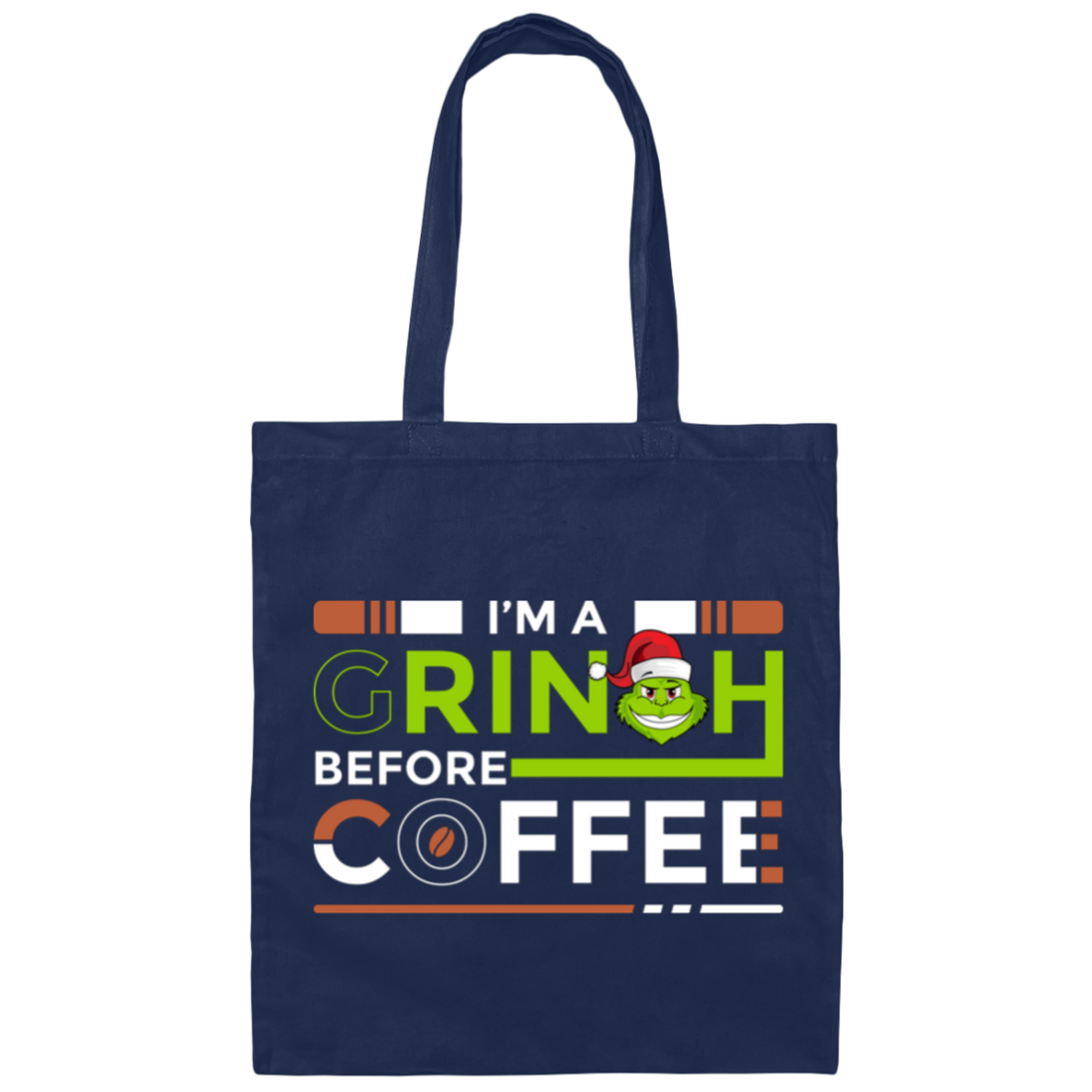 I Am A Grinch Before Coffee, Grinch Love Coffee, Trendy Halloween Canvas Tote Bag