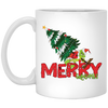 Merry Grinchmas, Merry Christmas, Grinch With Xmas Tree White Mug