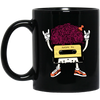 Funny Music, Cassette With Cool Hair And Comb, Lovely Cassette, Best Gift Black Mug