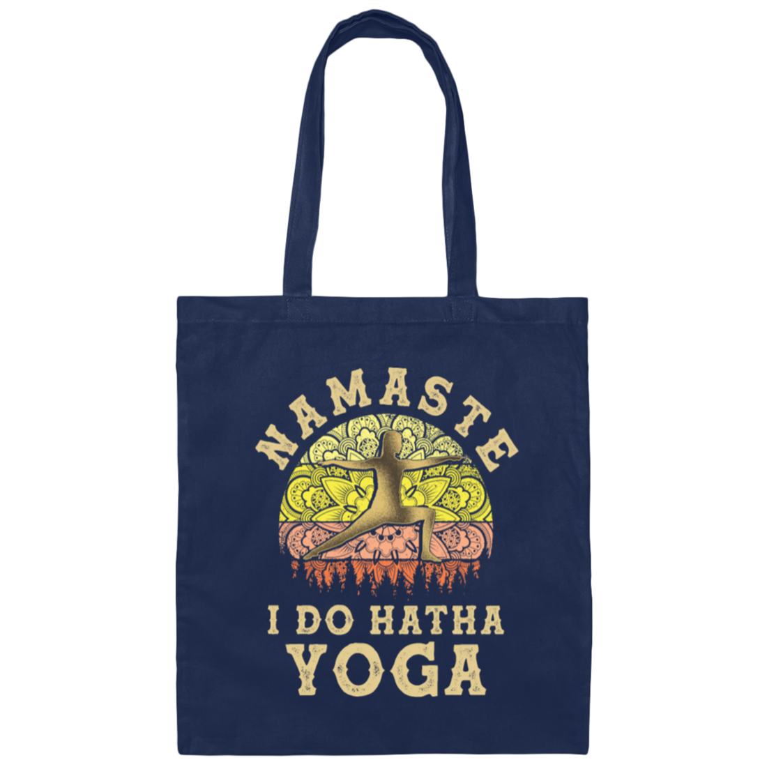 Namaste Lover, I Do Hatha Yoga, Doing Hatha, Love Yoga Retro Style Canvas Tote Bag