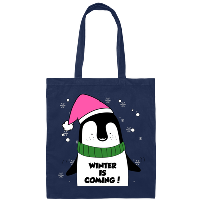 Winter Is Coming, Penguin Christmas, Love Winter, Merry Christmas, Trendy Chrismas Canvas Tote Bag