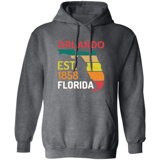 Orlando, Orlando Florida, Established 1858, Retro Orlando Pullover Hoodie