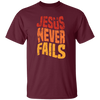 Jesus Never Fails, Jesus Cross, Retro Jesus, Christ Cross Unisex T-Shirt