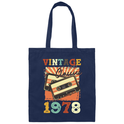 Vintage 1978, Birthday 1978 Retro, Classic Birthday Gift, Best Of 1978 Canvas Tote Bag