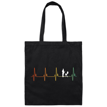 Retro Barbeque Heartbeat, Retro Heartbeat Barbeque Canvas Tote Bag
