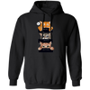 Relax Cat, Curious Cat, Cautions Cat, Three Cats Pullover Hoodie