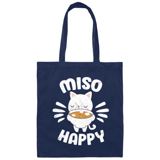 Food Pun Miso Happy, Japan Food Cute, Love Miso Canvas Tote Bag