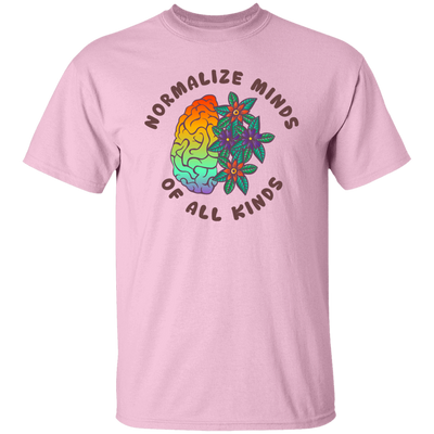 Mental Health, Normalize Minds Of All Kinds, Colorful Brain Unisex T-Shirt