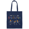 Happy Halloween, Skeleton Dancing, Funny Halloween Canvas Tote Bag