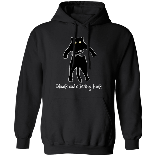 Black Cats Bring Luck, Love Cat, Best Black Cat, Hold Black Cat Pullover Hoodie