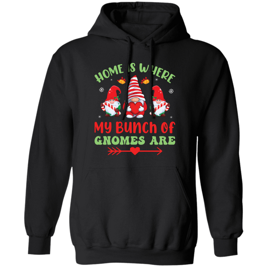 Home Is Where My Bunch Of Gnome Are, Merry Christmas Pullover Hoodie