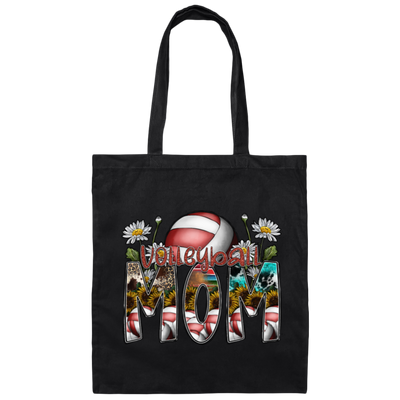 Love Sport Mom Love Volleyball Mom Gift Canvas Tote Bag