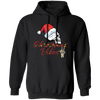 Christmas Vibes, Skull In Christmas, Skull Wear Christmas Hat, Merry Christmas, Trendy Christmas Pullover Hoodie