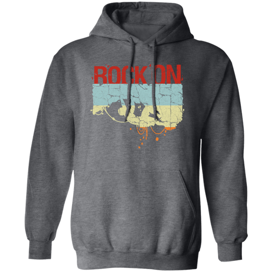 Rock On, Love Rock Gift, Best Retro Rock, Climb On Retro Rock Gift Pullover Hoodie