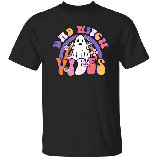 Dad Witch Vibes, Ghost Halloween, Groovy Halloween Unisex T-Shirt